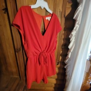 Red romper blousy material